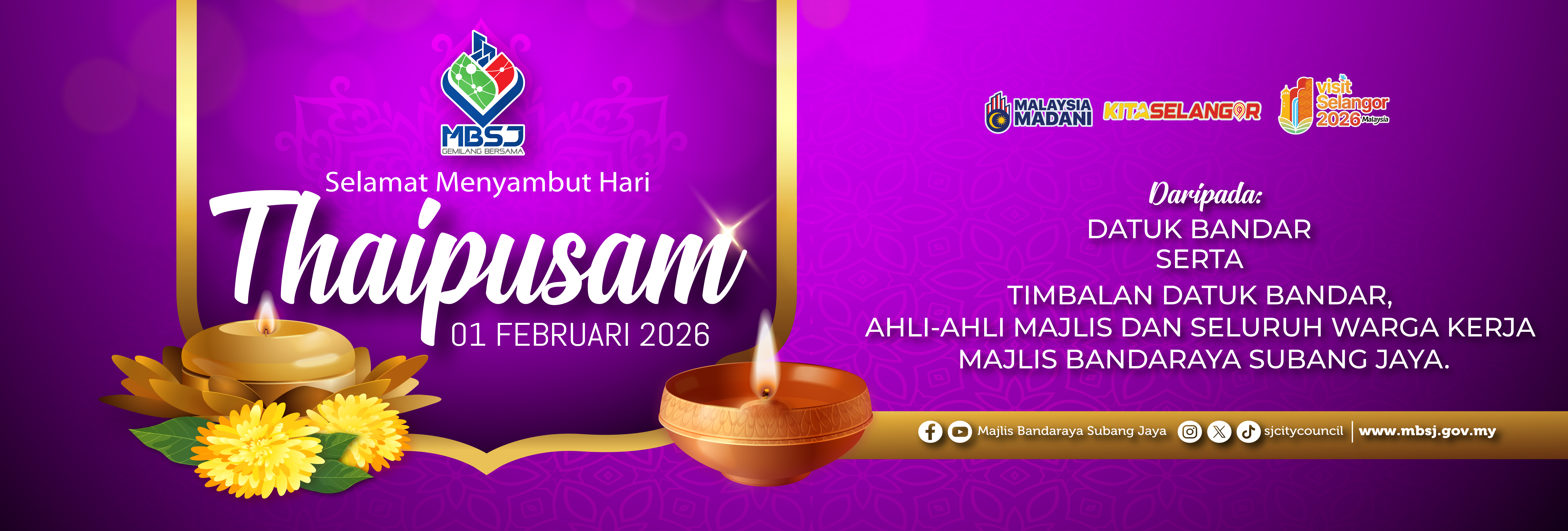 SELAMAT MENYAMBUT HARI THAIPUSAM 2026